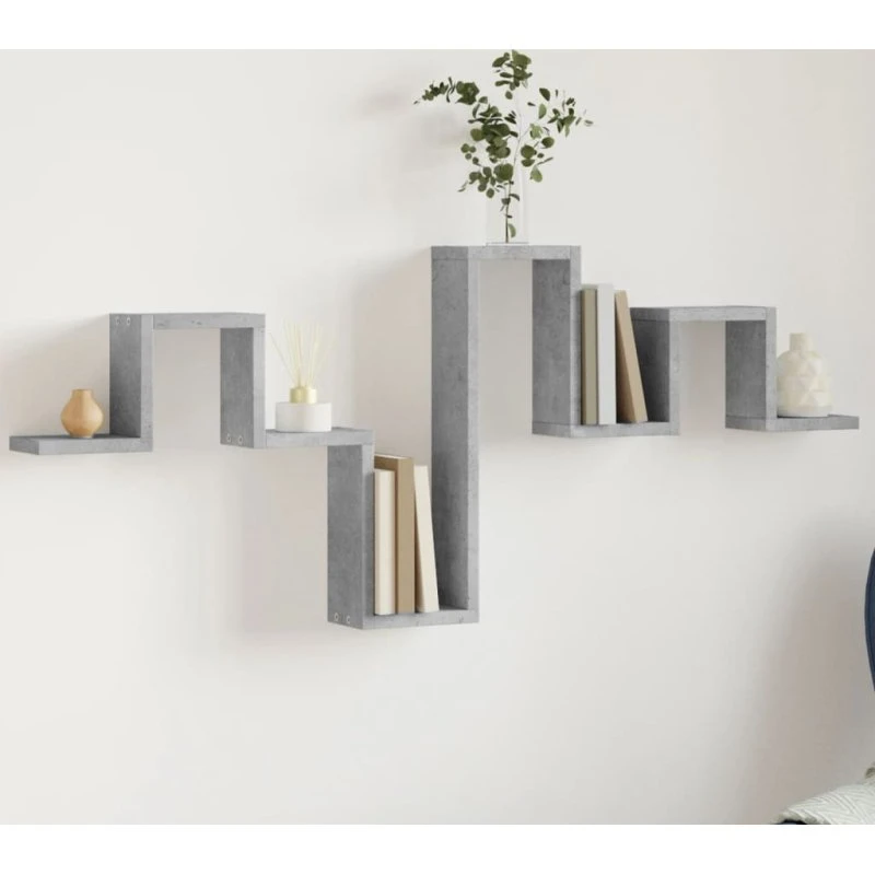 vidaXL væghylde 104,5x10x43 cm konstrueret træ betongrå
