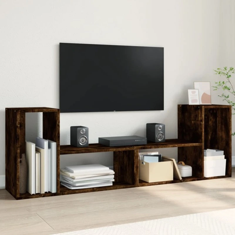 vidaXL TV-borde 2 stk. 75x30x50 cm konstrueret træ, røget eg