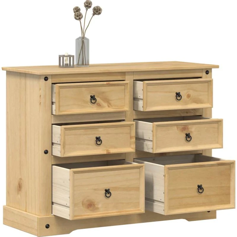 vidaXL Kommode Corona 112x48x91 cm i massivt fyrretræ