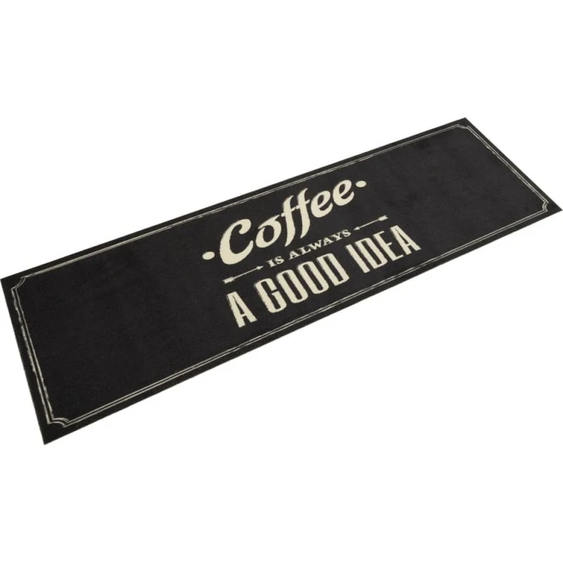 vidaXL køkkentæppe 45x150 cm kaffedesign vaskbart velour
