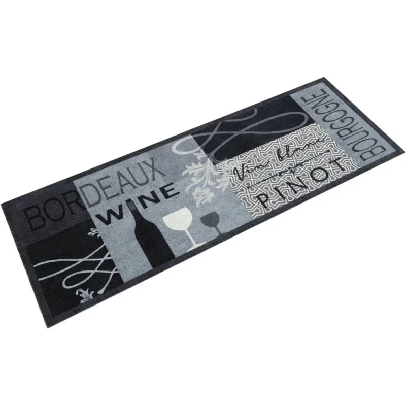 vidaXL køkkentæppe 45x150 cm velour grå vindesign