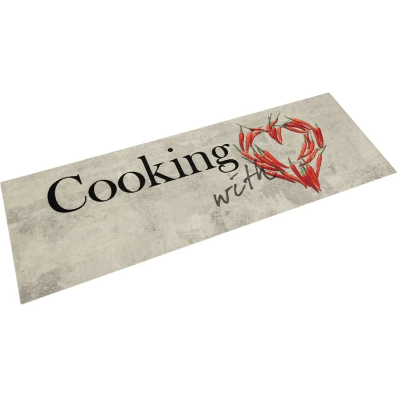 vidaXL køkkentæppe 45x150 cm chilidesign vaskbart velour