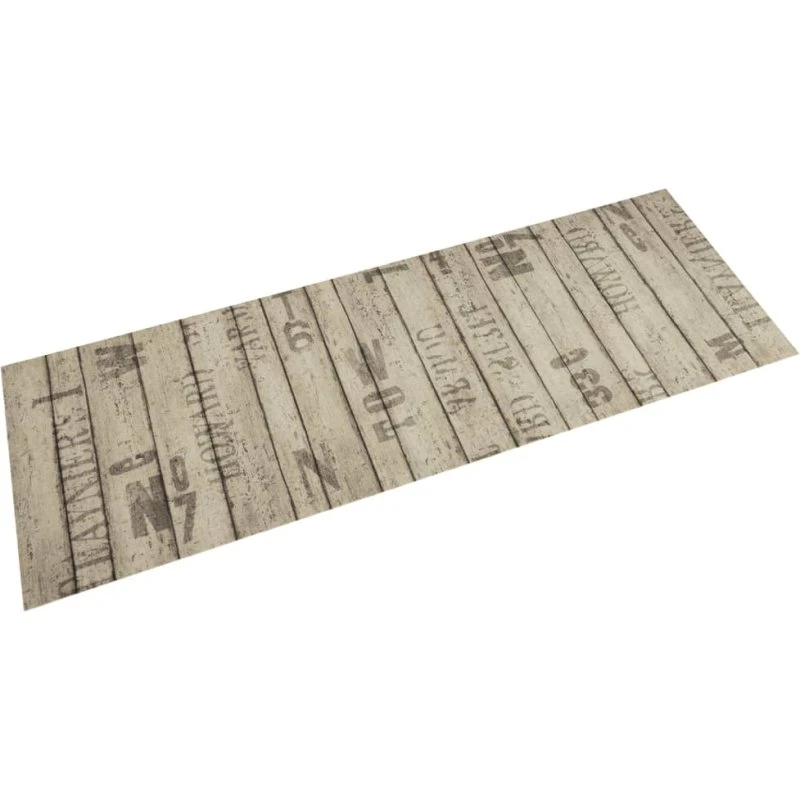 vidaXL køkkentæppe 60x180 cm - vaskbar velour, hegnmønster