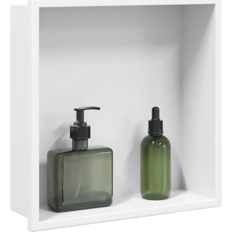 vidaXL brusehylde 32x32x9 cm rustfrit stål børstet mat hvid