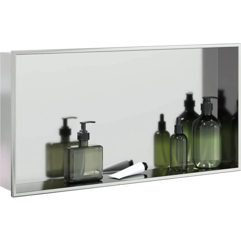 vidaXL brusehylde 62x32x9 cm i børstet rustfrit stål