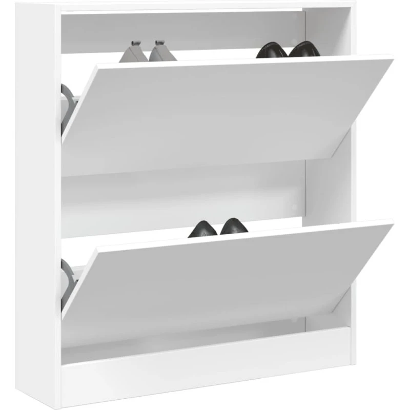 vidaXL skoreol 80x21x87,5 cm hvid konstrueret træ