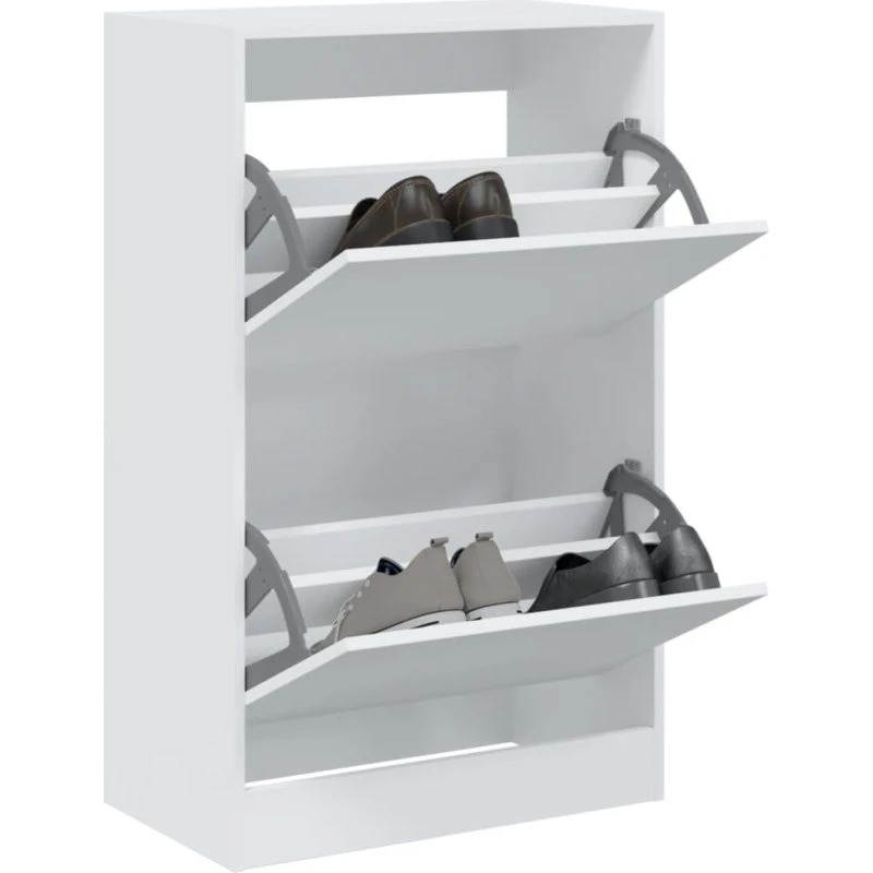 vidaXL skoreol 60x34x96,5 cm hvid, konstrueret træ