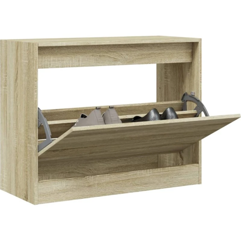 vidaXL skoreol 80x34x63 cm, konstrueret træ Sonoma-eg