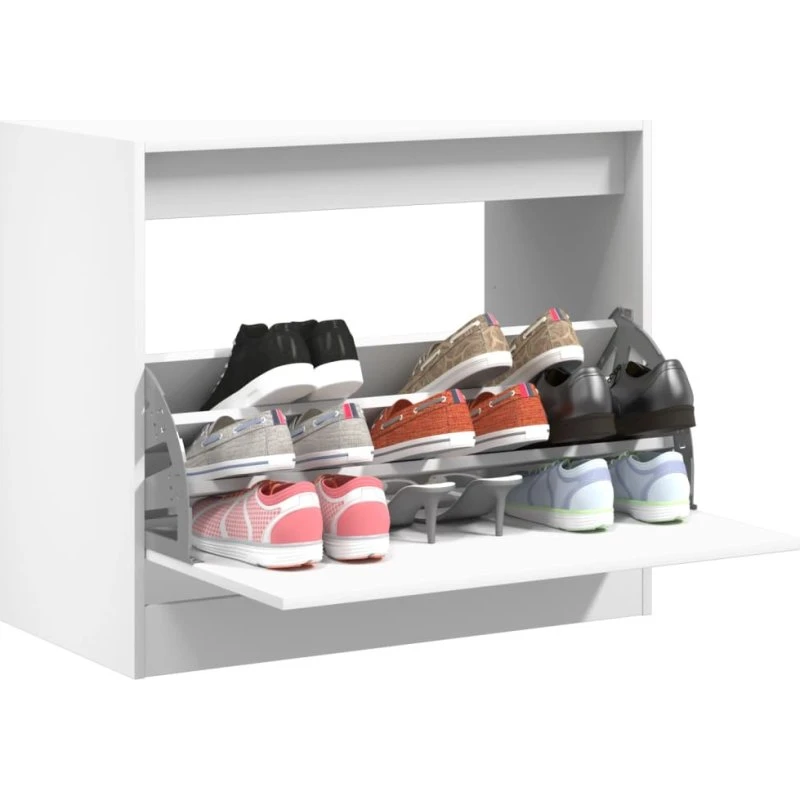 vidaXL skoskab 80x42x69 cm konstrueret træ hvid