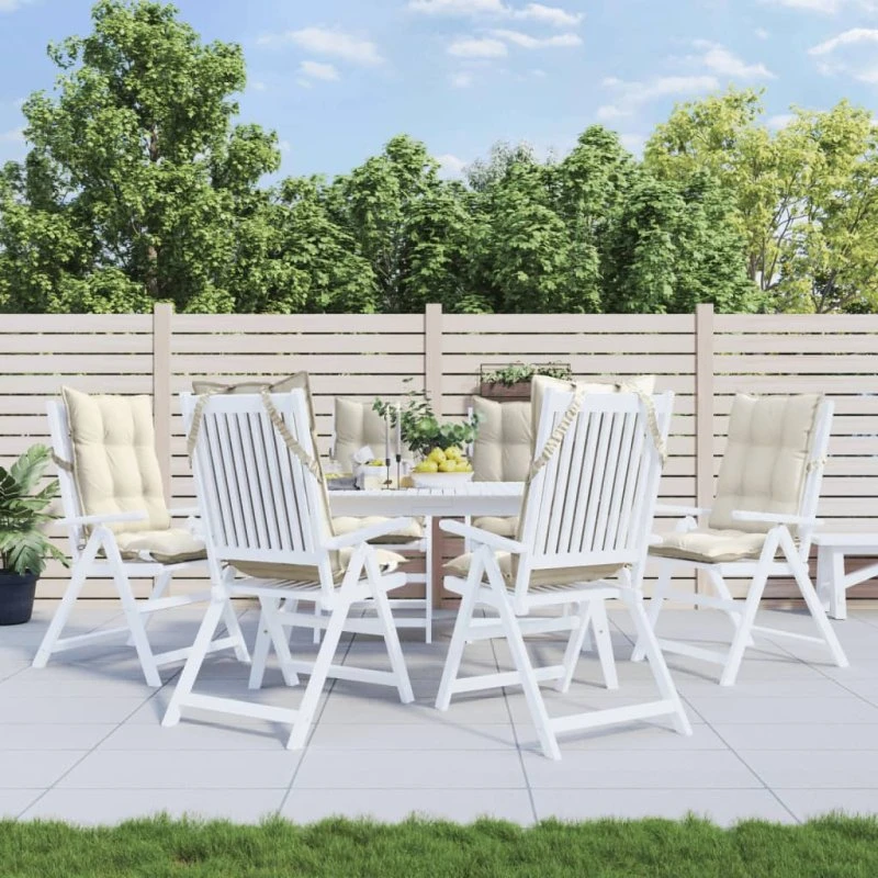 vidaXL stolehynder m. høj ryg 6 stk. oxfordstof creme