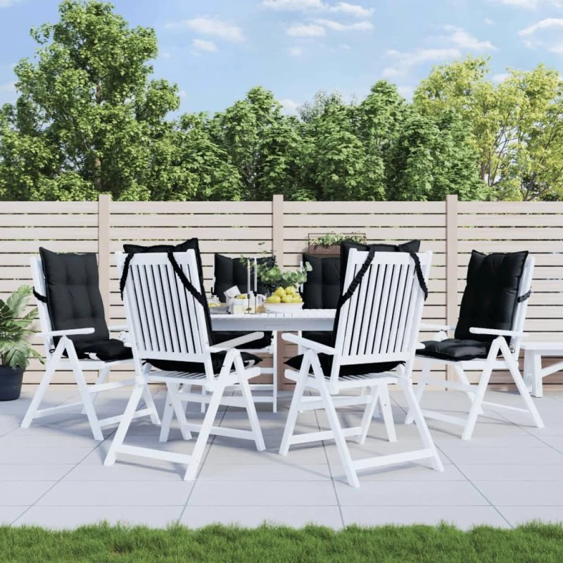 vidaXL stolehynder m. høj ryg 6 stk. oxfordstof sort