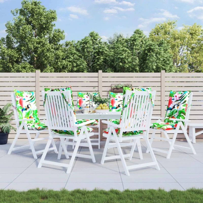 vidaXL stolehynder med høj ryg 6 stk, oxfordstof flerfarvet