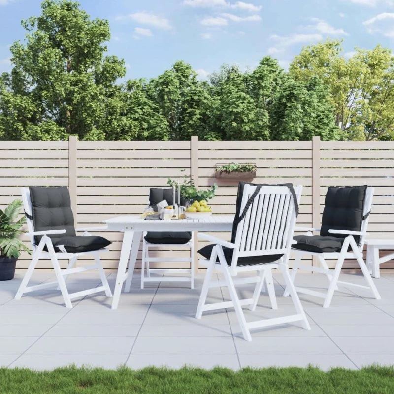 vidaXL 4 stk. stolehynder lav ryg i oxfordstof, antracitgrå