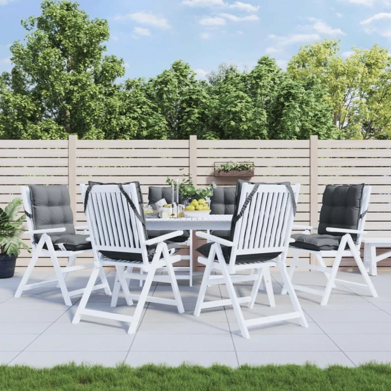 vidaXL 6 stk. stolehynder lav ryg i oxfordstof, antracitgrå