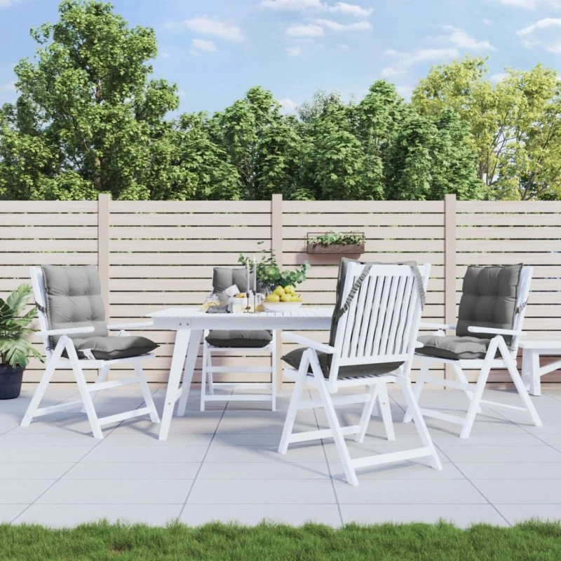 vidaXL stolehynde med lav ryg 4 stk. oxfordstof grå