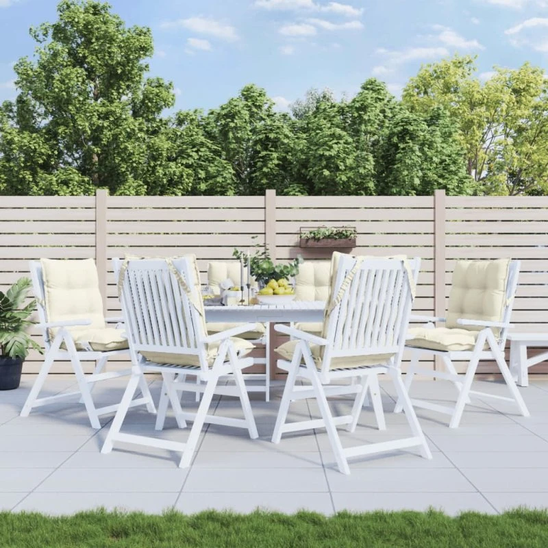 vidaXL stolehynde lav ryg 6 stk. i oxfordstof – creme