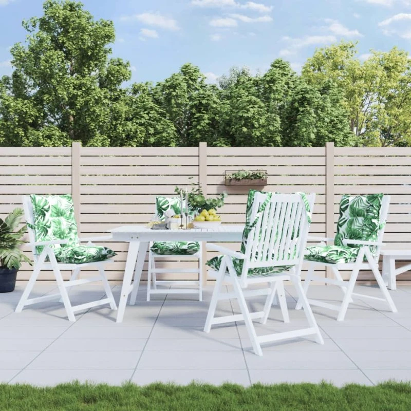 vidaXL stolehynder lav ryg 4 stk. oxfordstof bladmønster