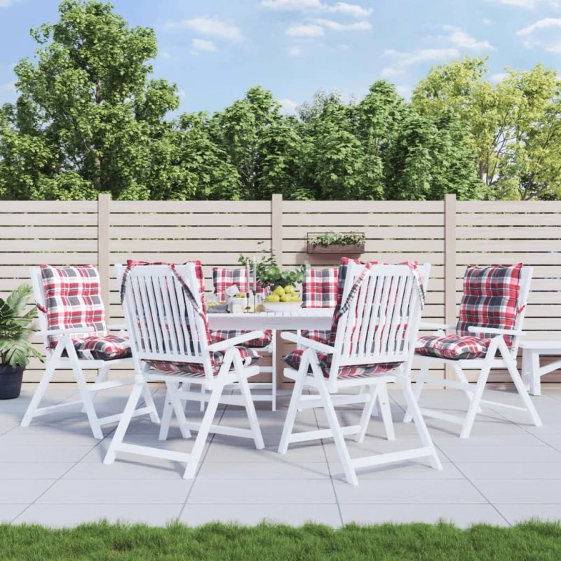 vidaXL stolehynder lav ryg 6 stk. oxfordstof ternet rød