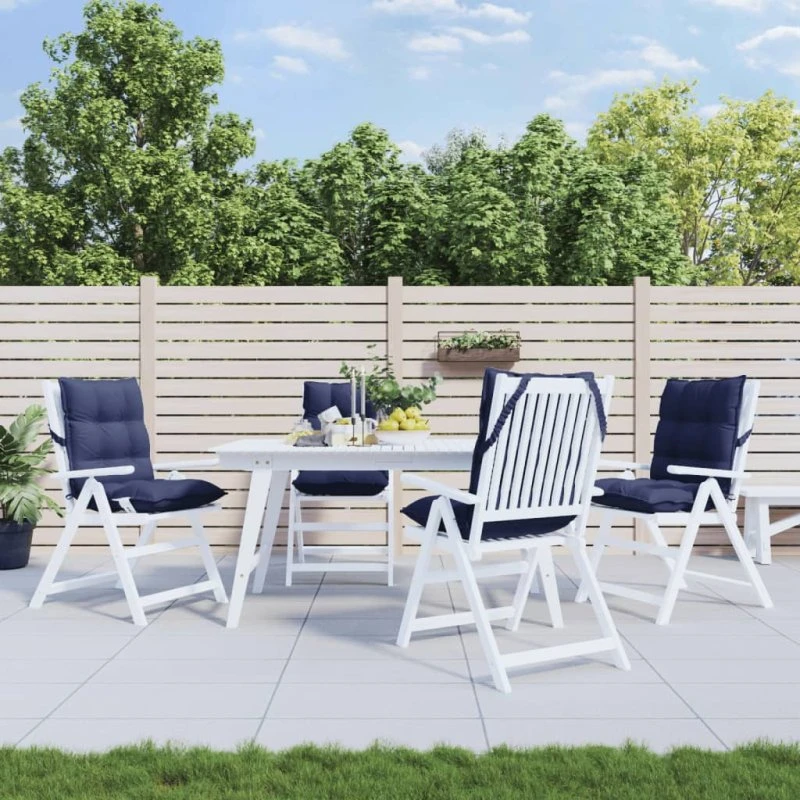 vidaXL Stolehynder lav ryg 4 stk. Oxfordstof - Marineblå