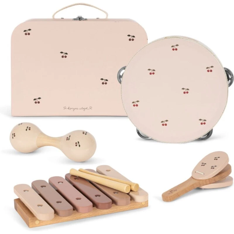 Konges Sløjd Music Set i Kuffert – Tamburin, Maracas, Xylofon