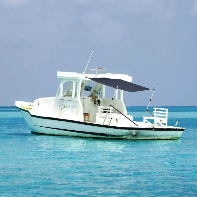 vidaXL solsejl forlængerdel til båd 170x208x(115-183) cm marineblå