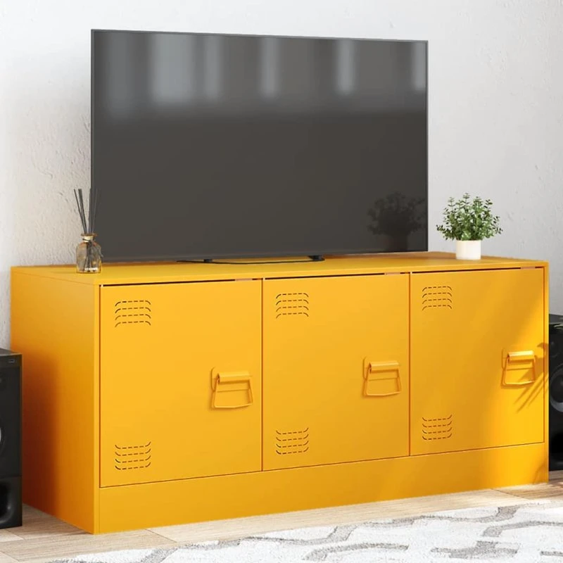 vidaXL TV-bord 99x39x44 cm i stål – sennepsgul