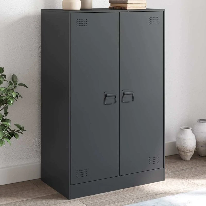 vidaXL skab 67x39x107 cm stål antracitgrå