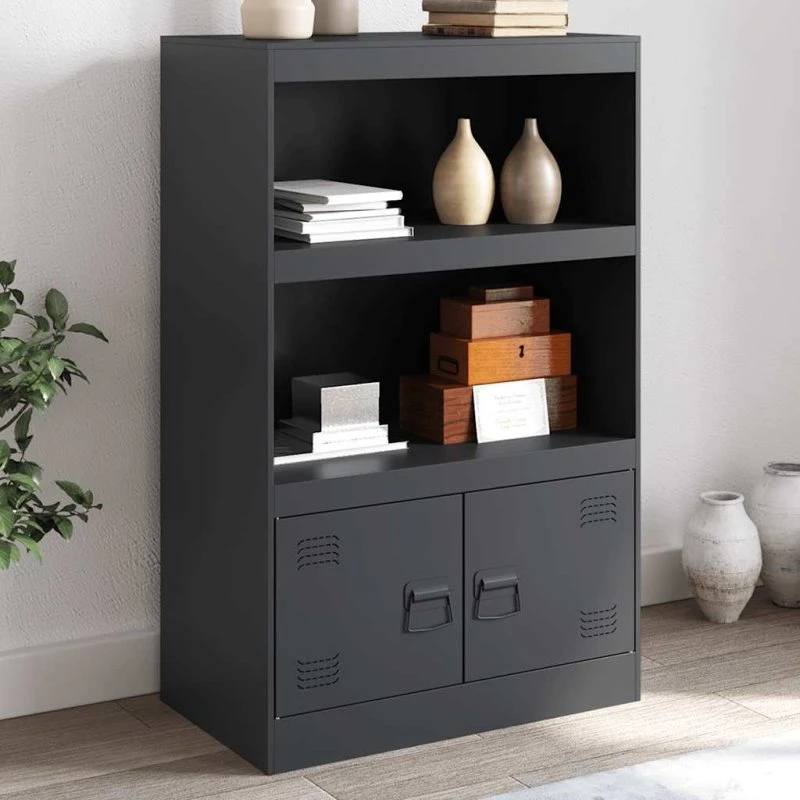 vidaXL skab 67x39x107 cm koldvalset stål – antracitgrå