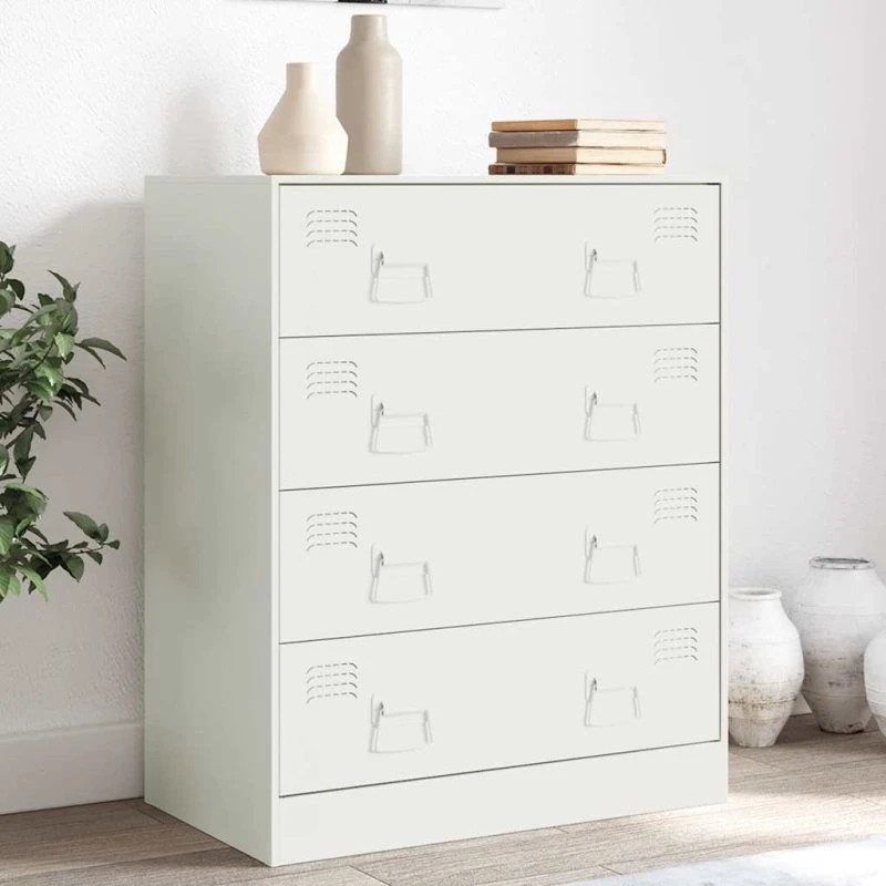 vidaXL skænk 67x39x83 cm i hvidt stål