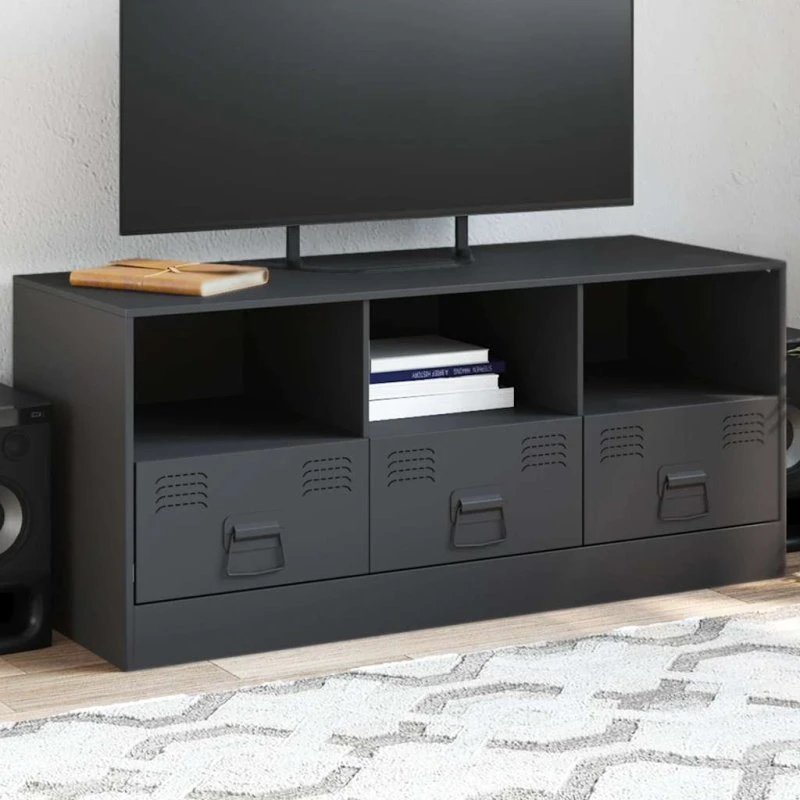 vidaXL TV-bord 99x39x44 cm koldvalset stål, antracitgrå