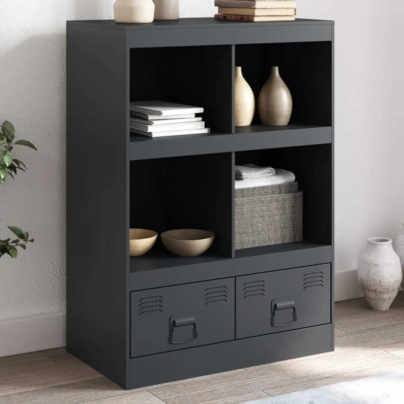 vidaXL højskab 67x39x95 cm stål antracitgrå