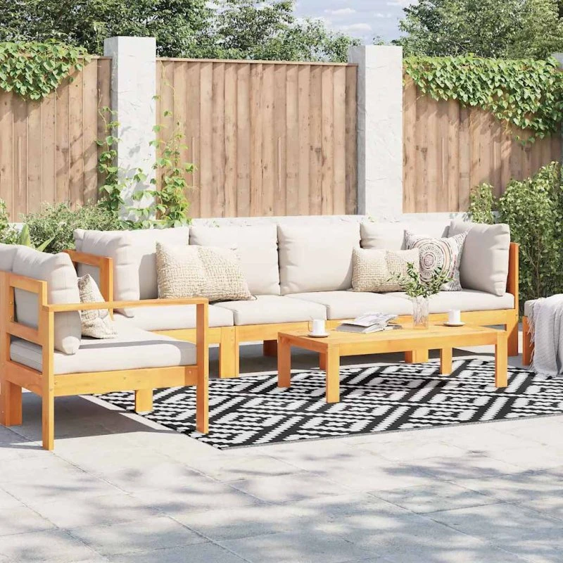 vidaXL ARAKIL udendørstæppe 160x230 cm PP hvid/sort