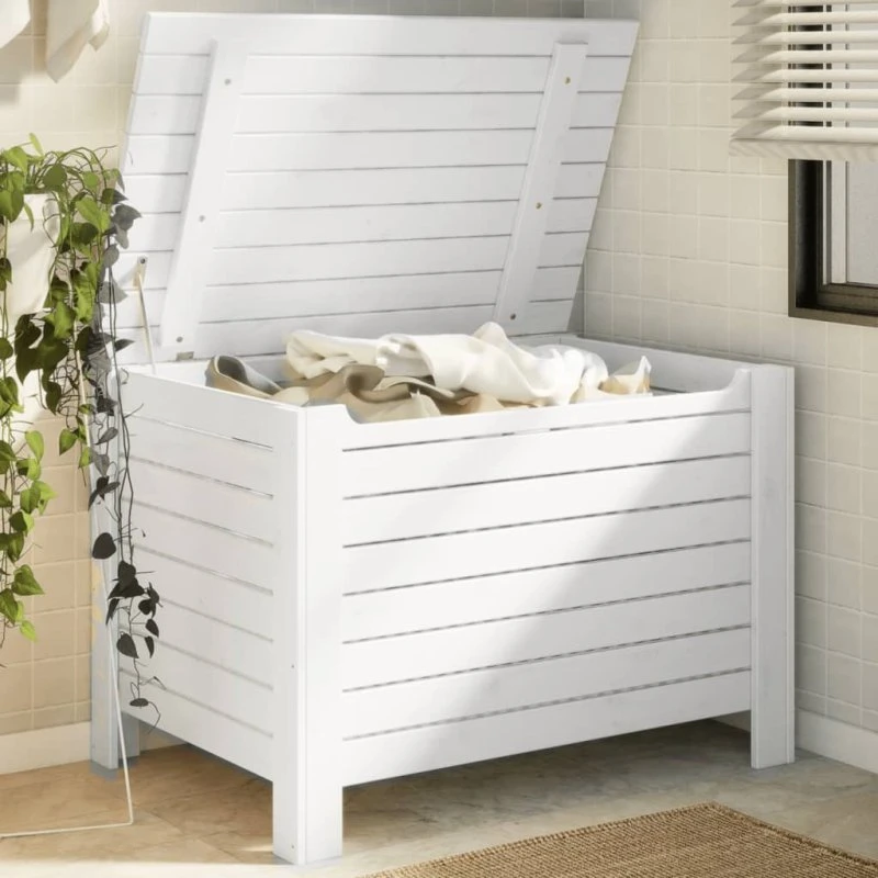 vidaXL opbevaringsboks RANA 100x49x54 cm massivt fyrretræ hvid