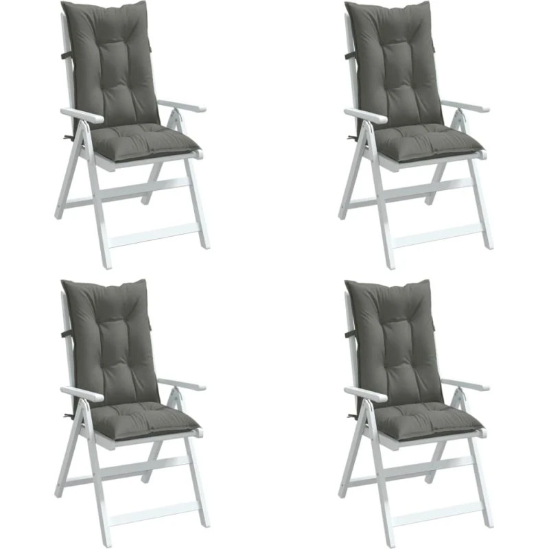 vidaXL stolehynder høj ryg 120x50x7 cm 4 stk mørkegrå