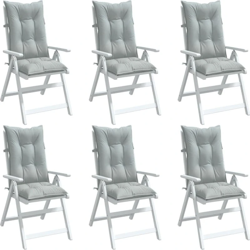 vidaXL stolehynder høj ryg 6 stk 120x50x7 cm stof lysegrå
