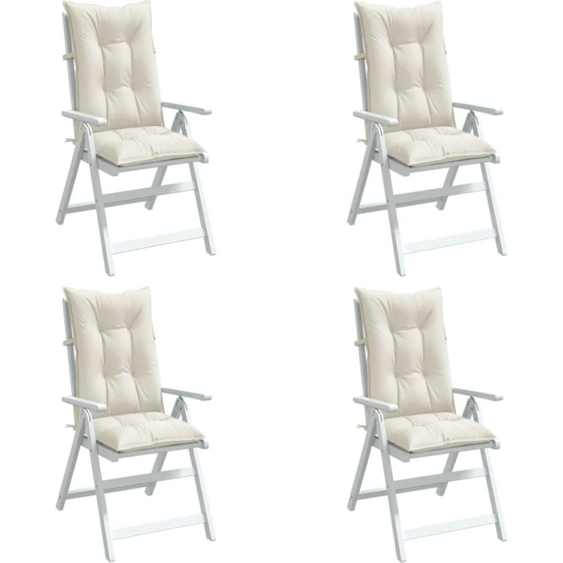 vidaXL stolehynder høj ryg 4 stk 120x50x7 cm creme