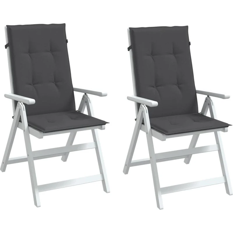 vidaXL stolehynder høj ryg 2 stk. 120x50x4 cm antracitgrå