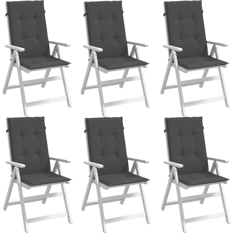 vidaXL stolehynder høj ryg 6 stk 120x50x4 cm stof antracitgrå