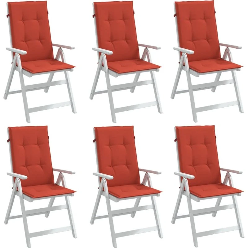 vidaXL stolehynder høj ryg 6 stk 120x50x4 cm stof rød