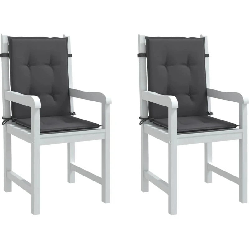 vidaXL Stolehynder lav ryg 2 stk 100x50x4 cm stof antracitgrå