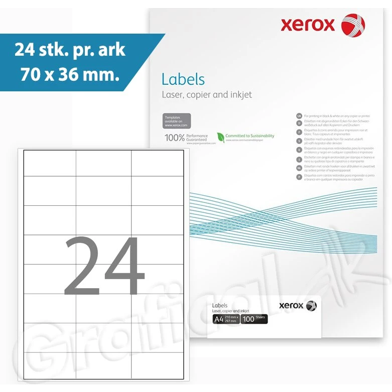 Xerox 003R97415 etiketter 70 x 36 mm – 24/ark, 100 ark