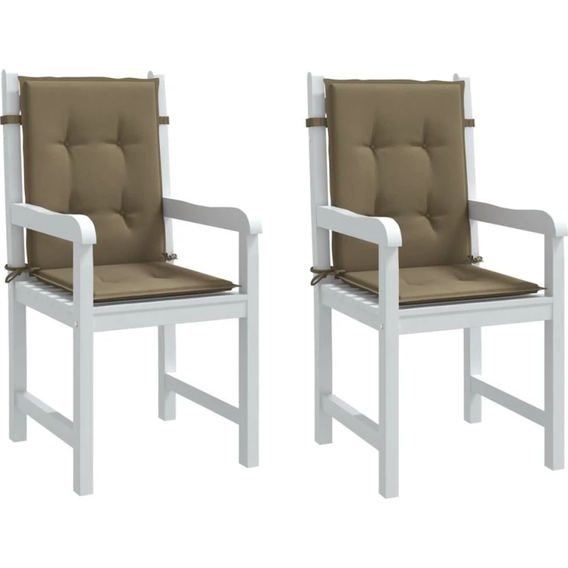 vidaXL stolehynder lav ryg 2 stk 100x50x4 cm stof gråbrun