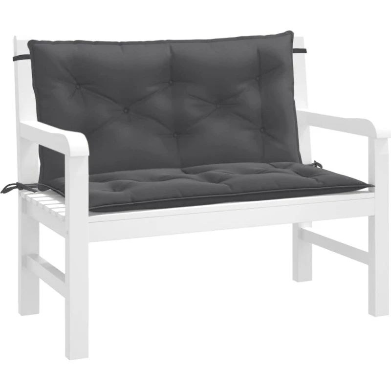 vidaXL hynder til havebænk 2 stk. 100x50x7 cm meleret antracitgrå