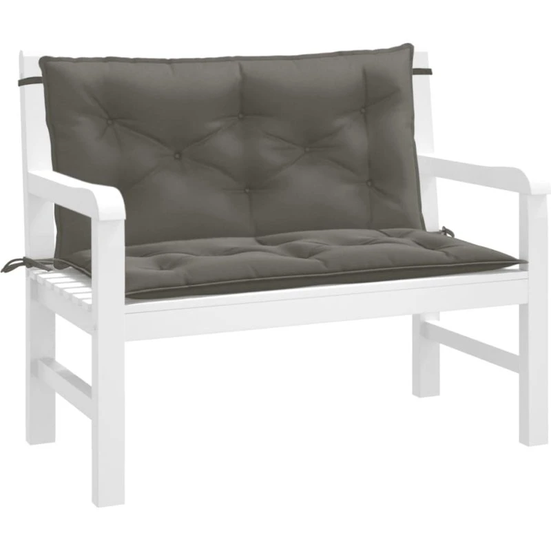 vidaXL hynder til havebænk 2 stk. 100x50x7 cm meleret mørkegrå