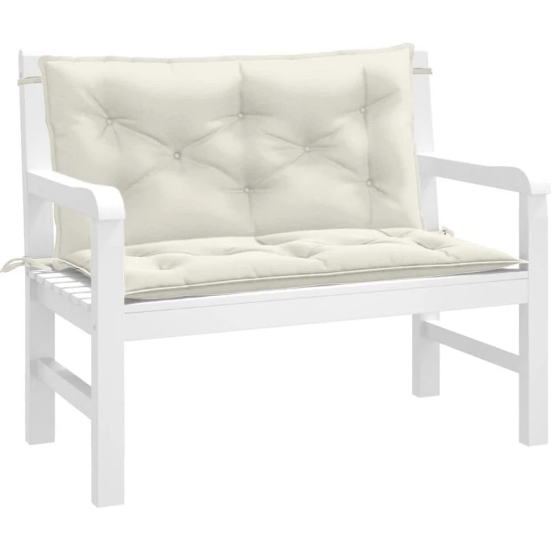 vidaXL hynder til havebænk 2 stk 100x50x7 cm meleret cremefarvet