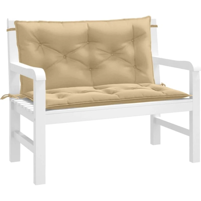 vidaXL hynder til havebænk 2 stk. 100x50x7 cm meleret beige