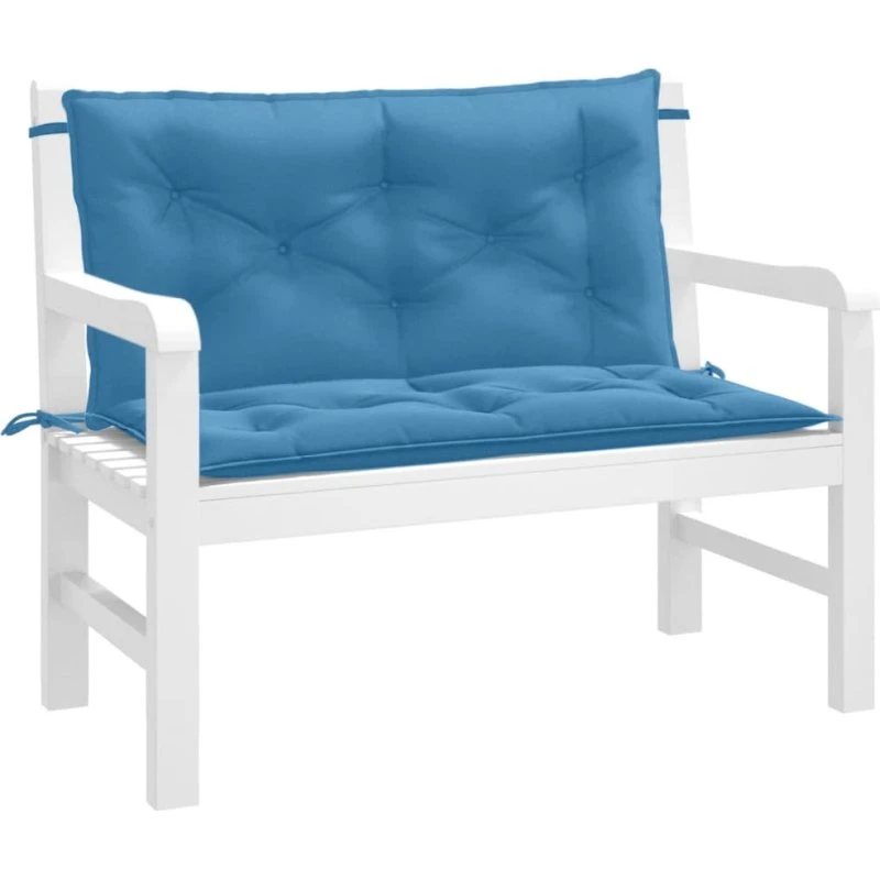 vidaXL hynder til havebænk 2 stk. 100x50x7 cm, meleret blå