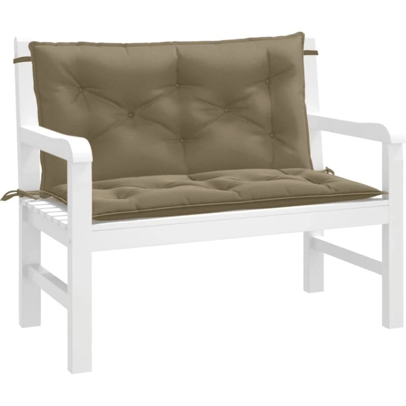 vidaXL hynder til havebænk 2 stk. 100x50x7 cm meleret gråbrun