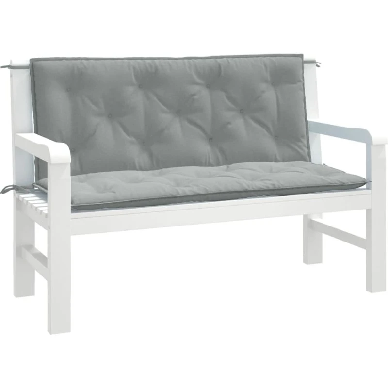 vidaXL hynder til havebænk 120x50x7 cm meleret lysegrå (2 stk)