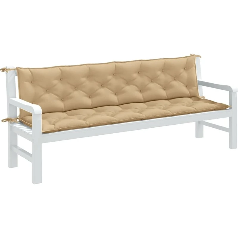 vidaXL hynder til havebænk 2 stk. 200x50x7 cm meleret beige